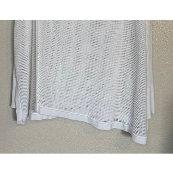 Nordstrom Sweater Women Medium White Coastal Linen Blend Open Knit Beachy Casual - Picture 3 of 8